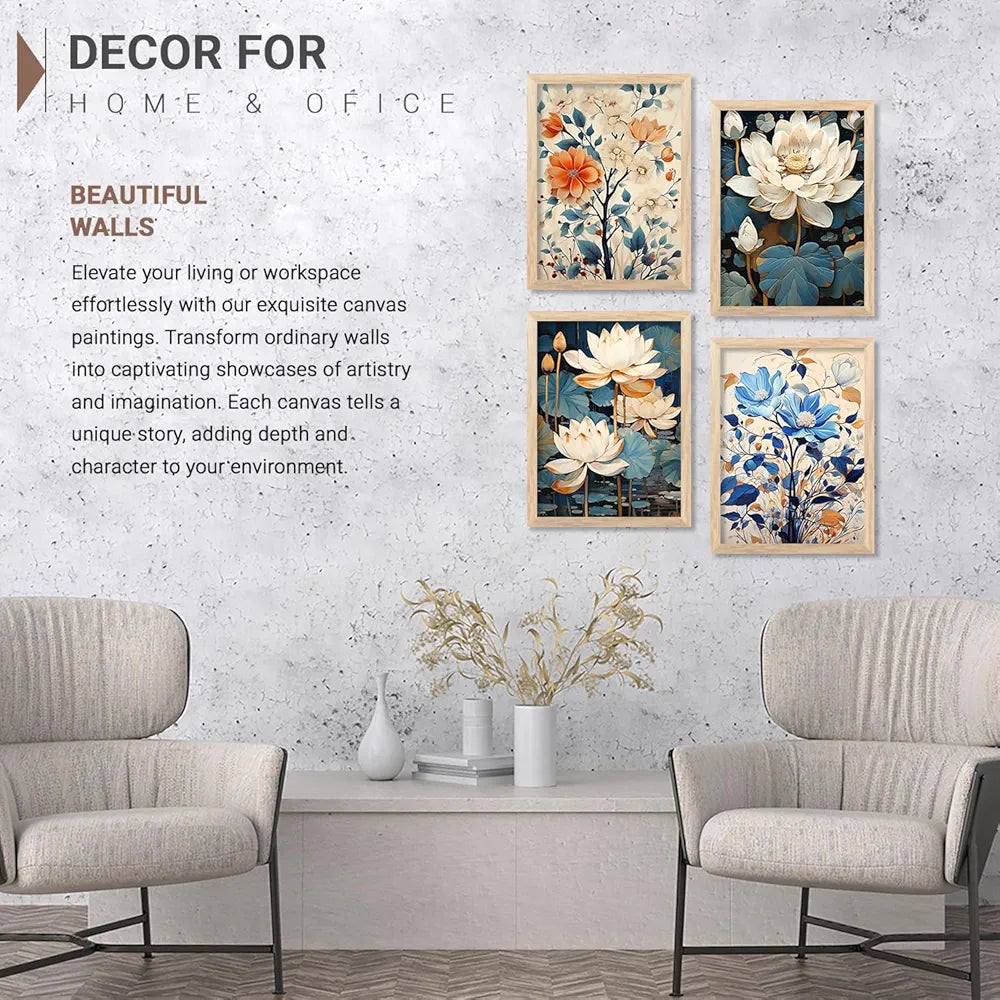 Kotart Madhubani Paintings Modern Art Wall Decor Framed Paintings Set of 6 Multicolor H