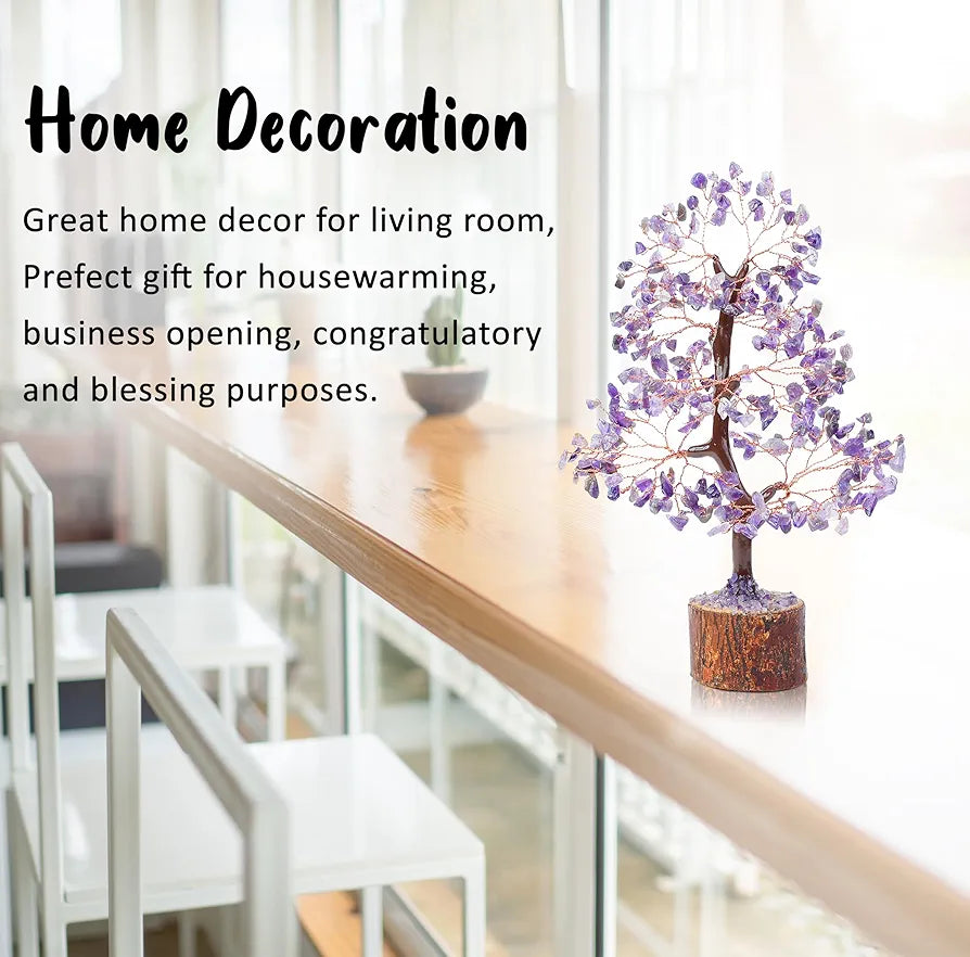 Bezavo Amethyst Healing Crystal Tree Artificial Home Decoration for Positive Energy & Spiritual Protection