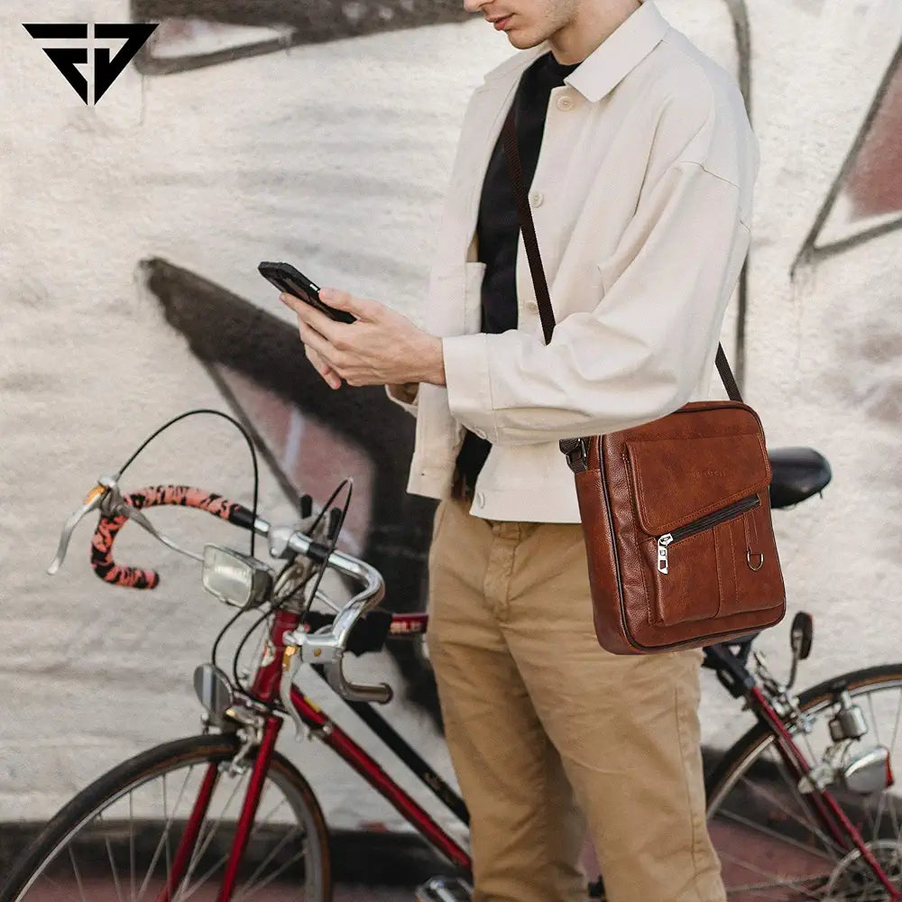 FUR JADEN Sling Cross Body Travel Office Business Messenger one Side Shoulder Bag Unisex
