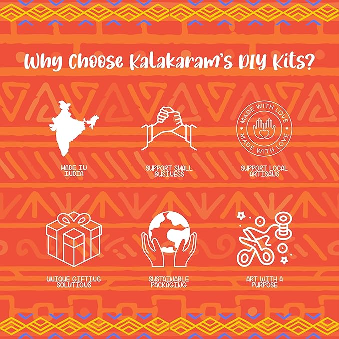 Kalakaram Paint Your Own Warli Art Serving Tray | Diy Serving Tray Painting for Adults and Kids