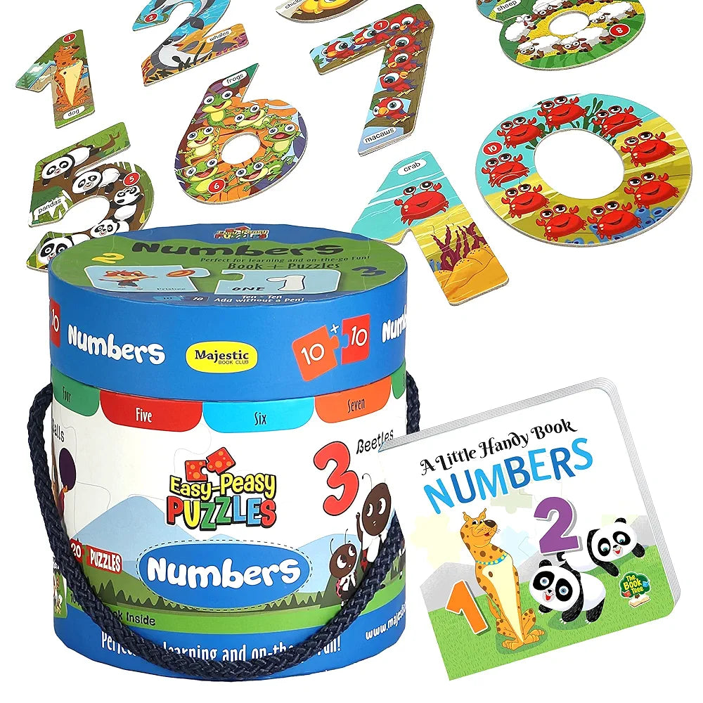 The Book Tree Number Puzzle for Kids - 22 Piece Number Jigsaw Puzzle & Toddler Puzzles with 1 Board Book,Educational Toy for Cognitive Development | Fine-Motor Skills | Age 2+ by Majestic Book Club