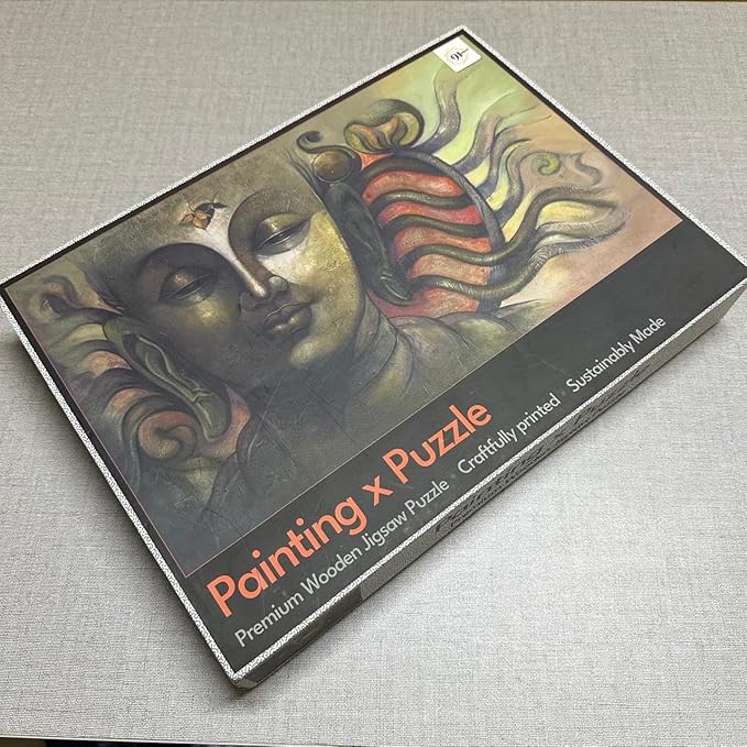 91knots Adiyogi Shiva, 1000 Pieces Premium Wooden Jigsaw Puzzle for Adults and Kids 12+ Years | Indian Artwork Puzzle With Unique Cuts
