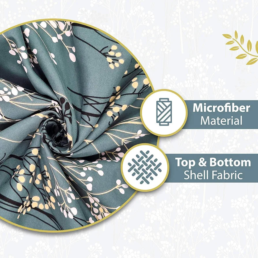 Divine Casa Microfiber Floral Single Dohar 120 GSM Soft & Lightweight Throw Blanket Colour Grey & White