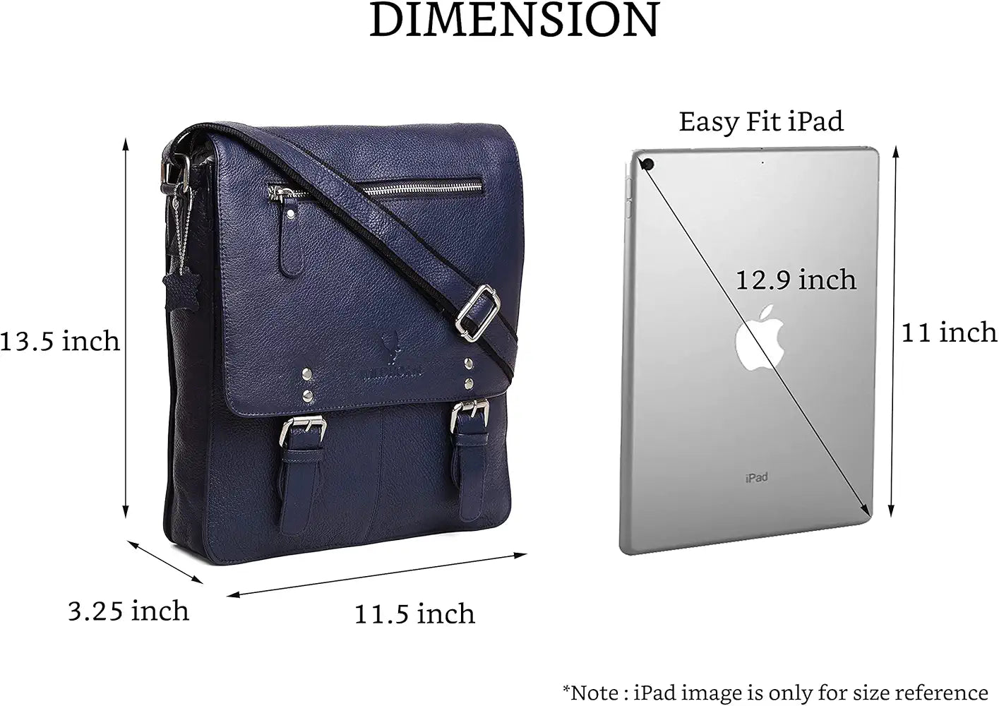 WildHorn® Original Leather 11.5 inch Messenger Bag for Men I Multipurpose Bag I Office Bag I Travel Bag with Adjustable Strap