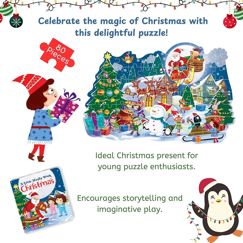 THE BOOK TREE Christmas Puzzle Gift Box For Kids I 80 Puzzle Pieces & 1 Storybook I Christmas Puzzle For Children I Ideal Christmas Gift For Kids I Gift Box By Majestic Book Club - Christmas Gifts