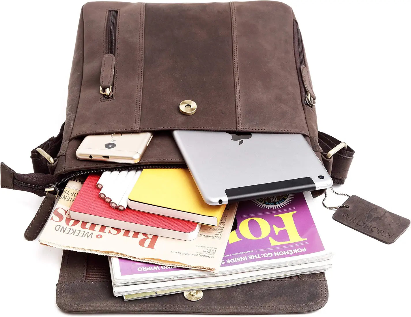 WildHorn Leather 11 inch Sling Messenger Bag for Men I Multipurpose Crossbody Bag I Travel Bag with Adjustable Strap