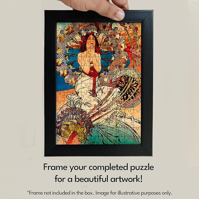 91knots Monaco Monte Carlo by Alphonse Mucha-wooden Jigsaw Puzzle (140 Pieces) for Adults and Kids | Brain Booster Games & Toys