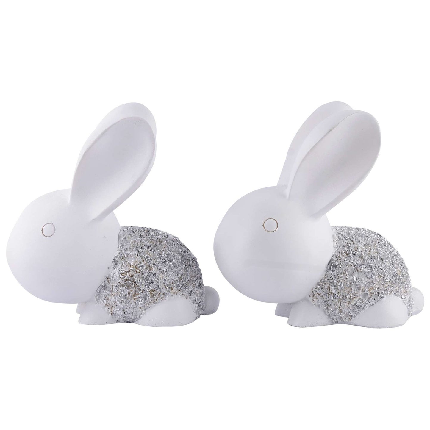 Rabbit Cute Pair Statue for Home Decor Showpiece | Kids Room Decorative Showpiece (White)