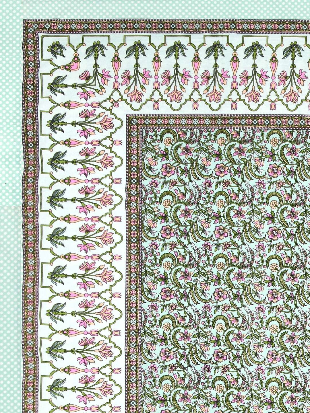 100% Pure Cotton Traditional Printed Bedsheet for Double Bed King Size Bedsheet with 2 Pillow Covers