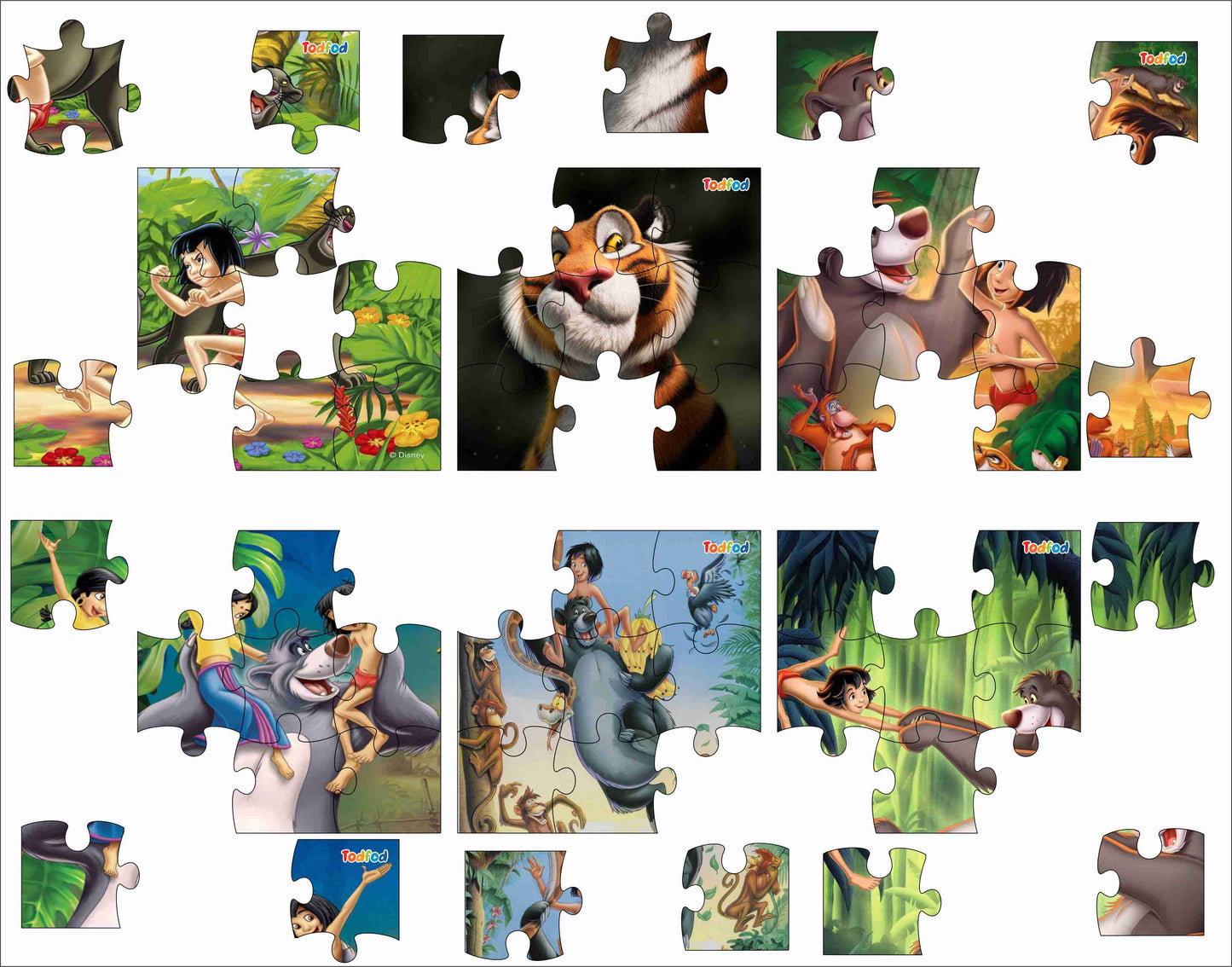Wooden Jigsaw Puzzle - Jungle Book Mowgli & Friends
