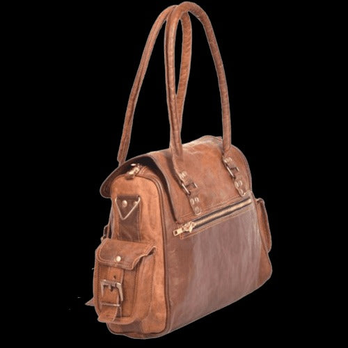Craftshades – 13 Inch Handcrafted Leather Women’s brown Tote Bag | 100% Genuine Leather