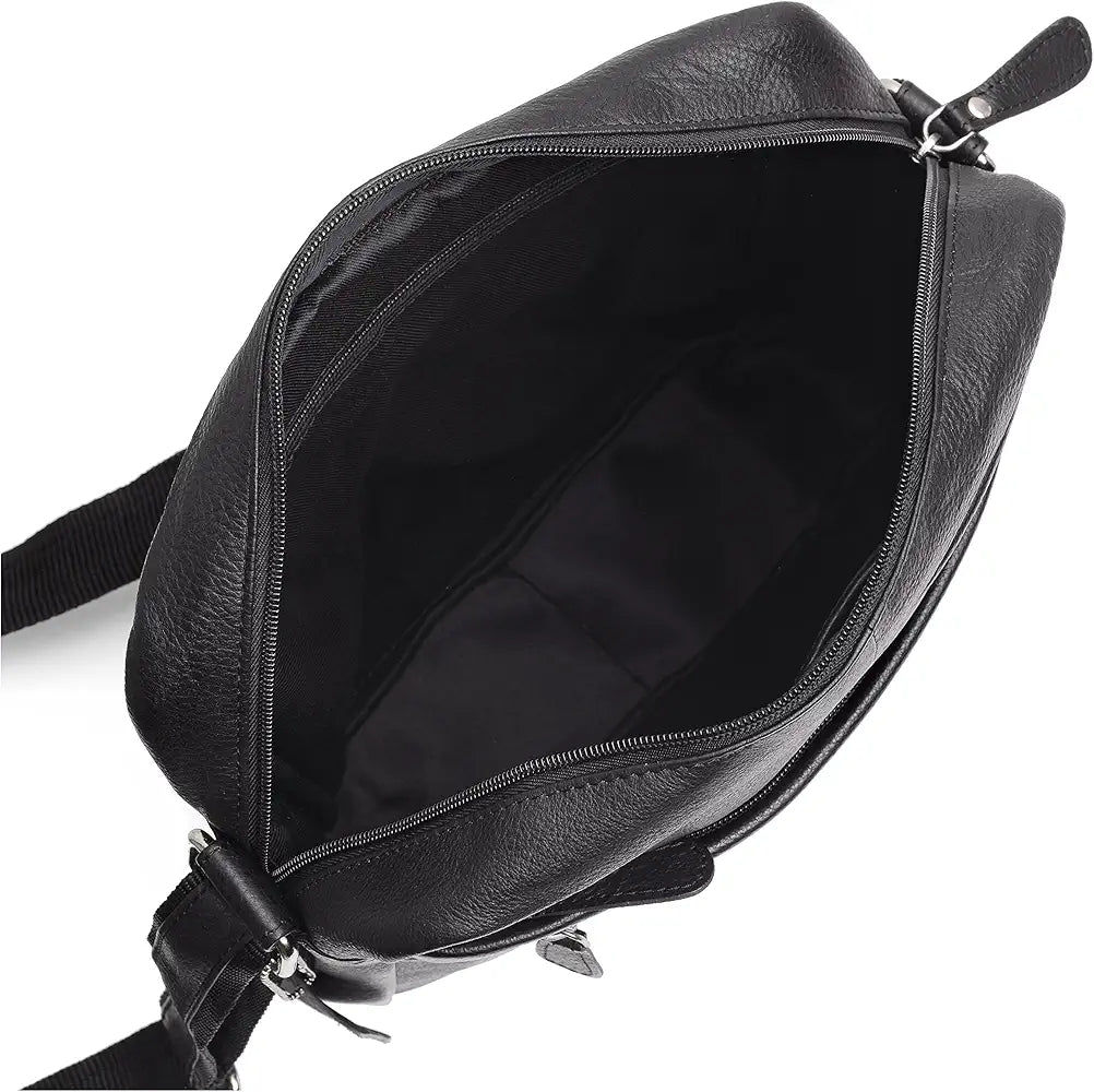 WildHorn Urban Edge Leather Sling Messenger Bag for Men I Dimension: L- 11 inch H- 12.5 inch W- 2.5 inch