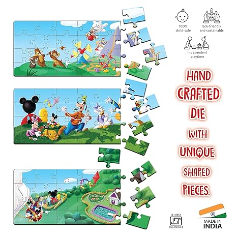 Disney Junior Mickey Book & Puzzles for Kids 4 Years and Above and Away 1 Book & 60 Piece