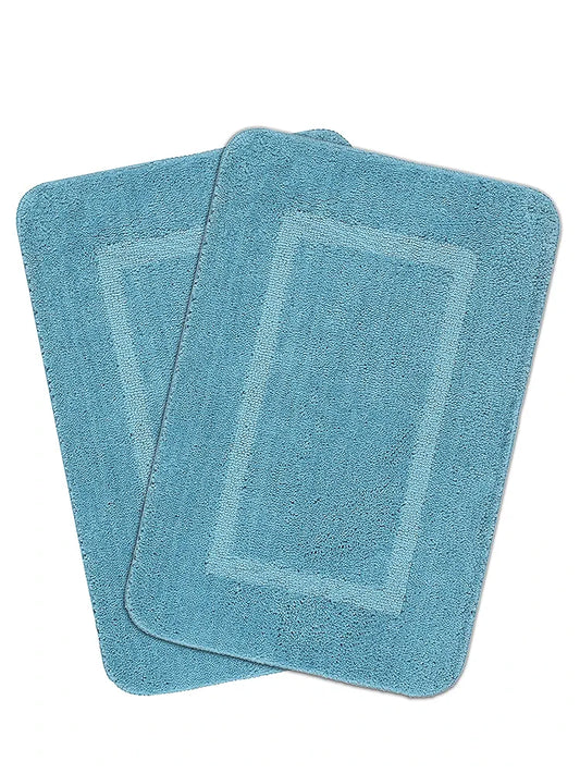 Saral Home Easy Living Microfiber Rectangular Anti Slip Bathmats Colour Turquoise