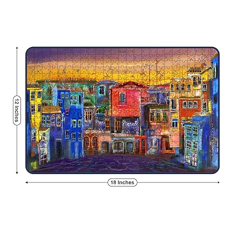 Webby Evening Street Painting Wooden Jigsaw Puzzle 500 Pieces