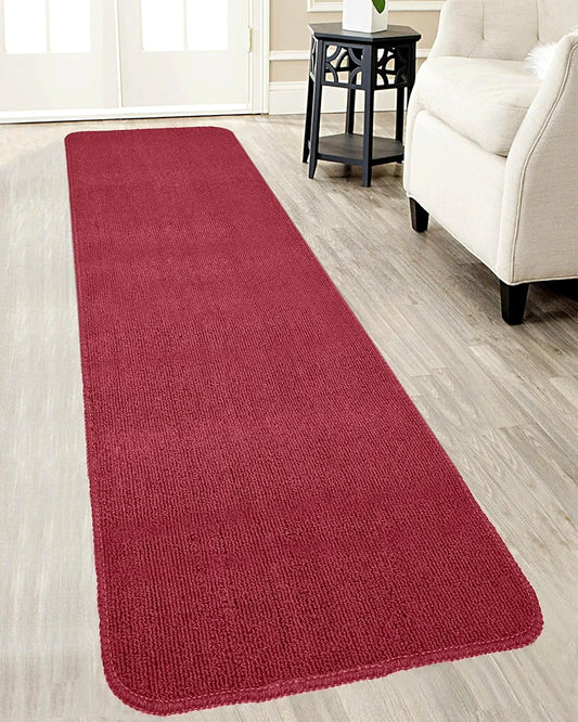 Saral Home Easy Living Home Maroon Polypropylene Anti Skid Runner