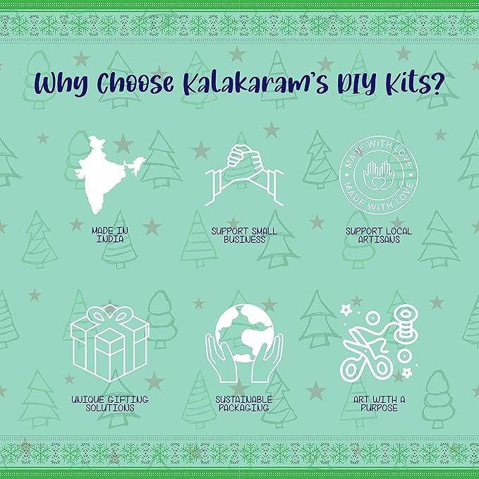 Kalakaram Diy Christmas Cheer Craft Box | Wonderful Mix of 6 Craft Activities | Christmas Theme Craft Kit | Diy Kit for Kids | Activity Kit for Kids