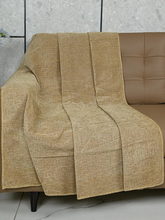 Saral Home Chenille 2 Seater Sofa Cover Throw Colour Gold