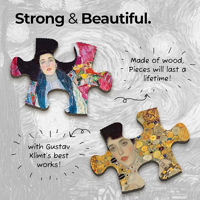 91knots Fulfillment - L'arbre De Vie 140 Pieces Wooden Jigsaw Puzzle for Adults and Kids 5+ Years | Gustav Klimt Artwork