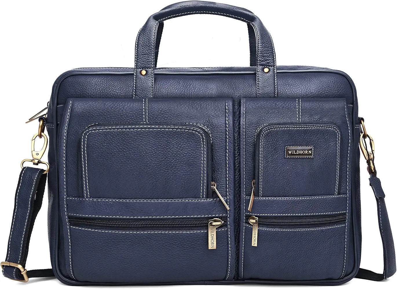 WildHorn® Classic Leather Laptop Messenger Bag for Men I Office Bags I Travel Bags I Carry Handle with Adjustable Strap I DIMENSION : L-16 inch W-4 inch H-12 inch