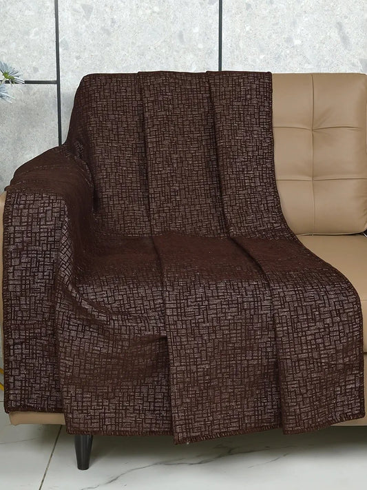 Saral Home Chenille 2 Seater Sofa Cover Throw Colour Brown