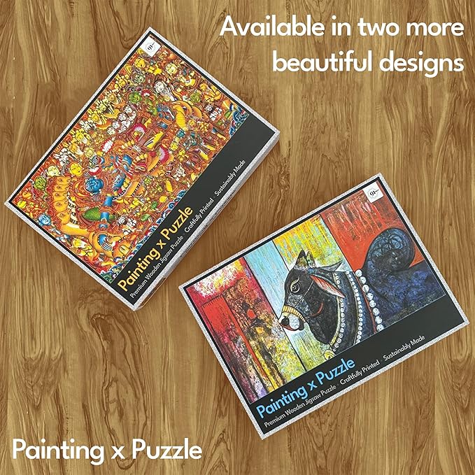 91knots Adiyogi Shiva, 1000 Pieces Premium Wooden Jigsaw Puzzle for Adults and Kids 12+ Years | Indian Artwork Puzzle With Unique Cuts