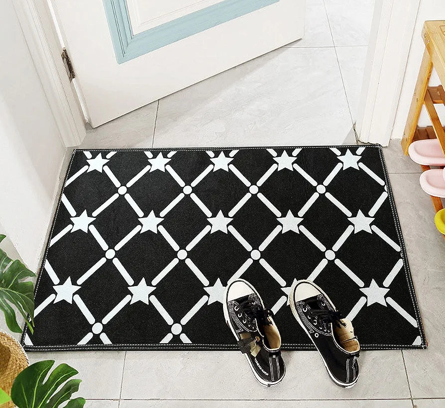 Ishro Home Kitchen Mats For Floor Anti Slip Waterproof Set Of 2 Pcs Colour Shiny Stars