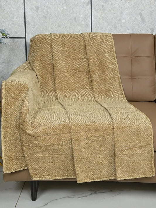 Saral Home Easy Living Chenille 3 Seater Sofa Cover Throw Gold