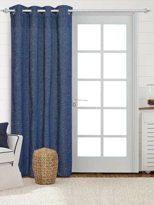 Saral Home Pacman Chenille Blackout Door Curtains Colour Navy