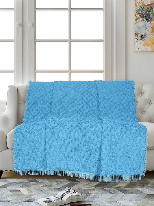 Saral Home Soft Cotton 3 Seater Sofa Cover Throw Colour Turquoise