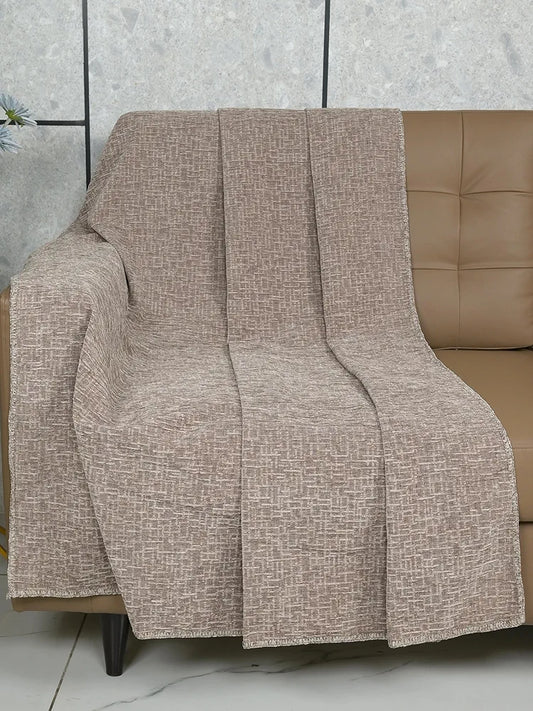 Saral Home Chenille 2 Seater Sofa Cover Throw TC-150 Colour Beige
