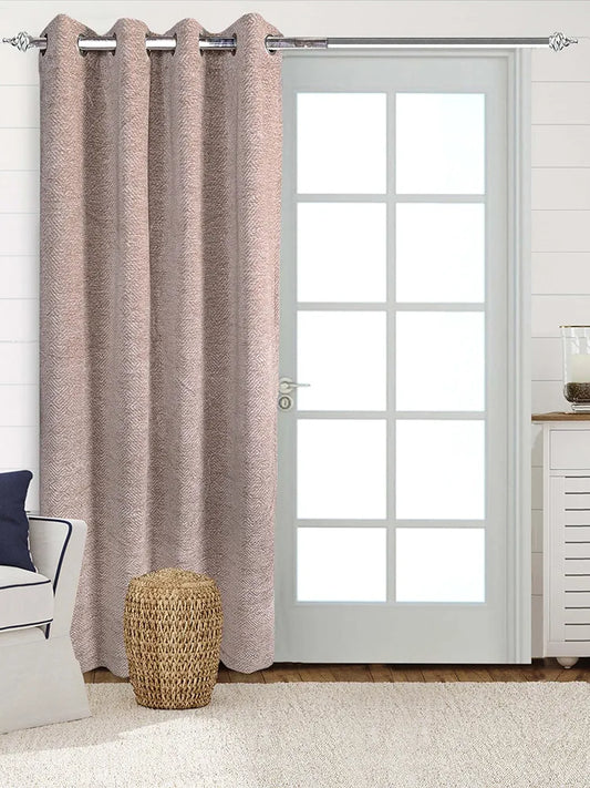 Saral Home Pacman Chenille Blackout Long Door Curtains 1pc Colour Beige
