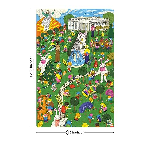 Webby Easter Celebration Illustration Wooden Jigsaw Puzzle For Kid, 1000 Pieces