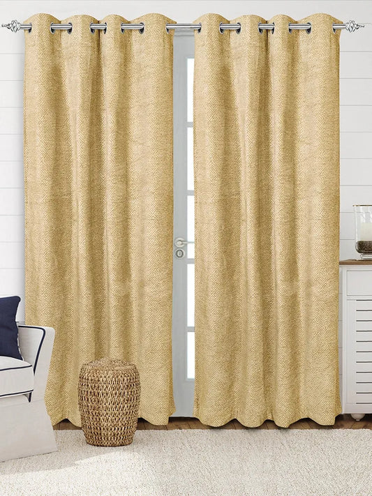 Saral Home Pacman Chenille Blackout Door Curtains 2pc Gold