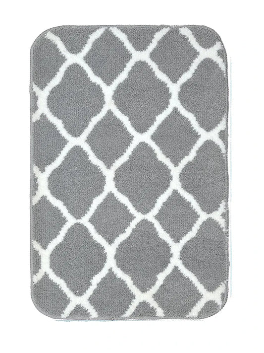Saral Home Soft Anti Slip Microfiber Geometric Bathmats