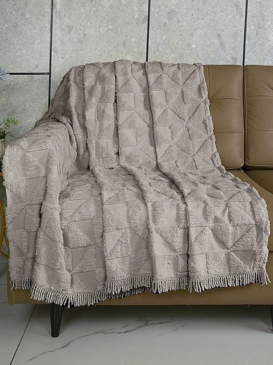 Saral Home Soft Cotton Tufted 1 Seater Sofa Cover Throw Grey