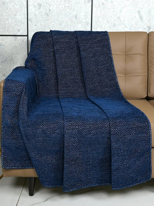 Saral Home Chenille 3 Seater Sofa Cover Throw Colour Blue
