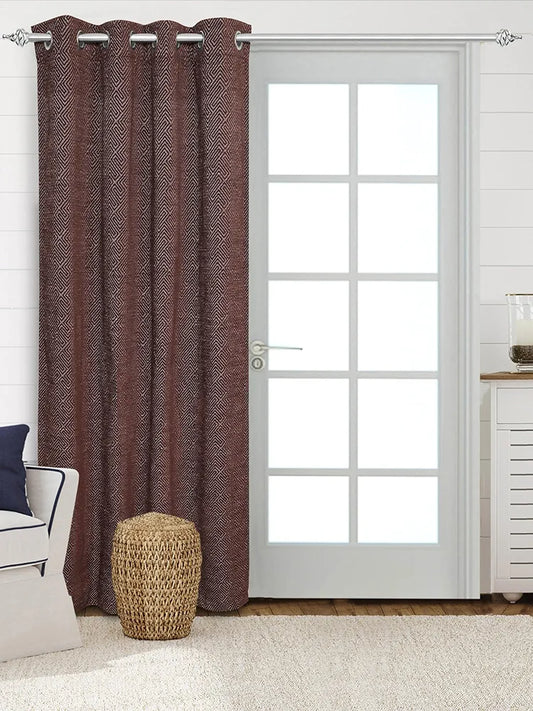 Saral Home Pacman Chenille Blackout Door Curtains 1pc Brown