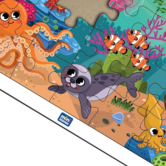 Mini Leaves Under Water Jigsaw Puzzle 24 Pieces | Wooden Puzzles for Kids | Educational Toys for Kids 3+ Years