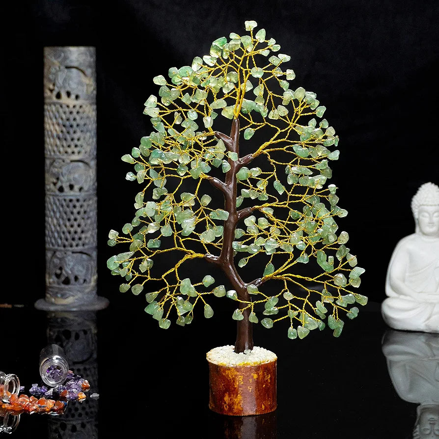 Zaicus Seven Chakra Gemstone Tree Crystal Tree of Life Feng Shui 10-12 Inch Silver Wire