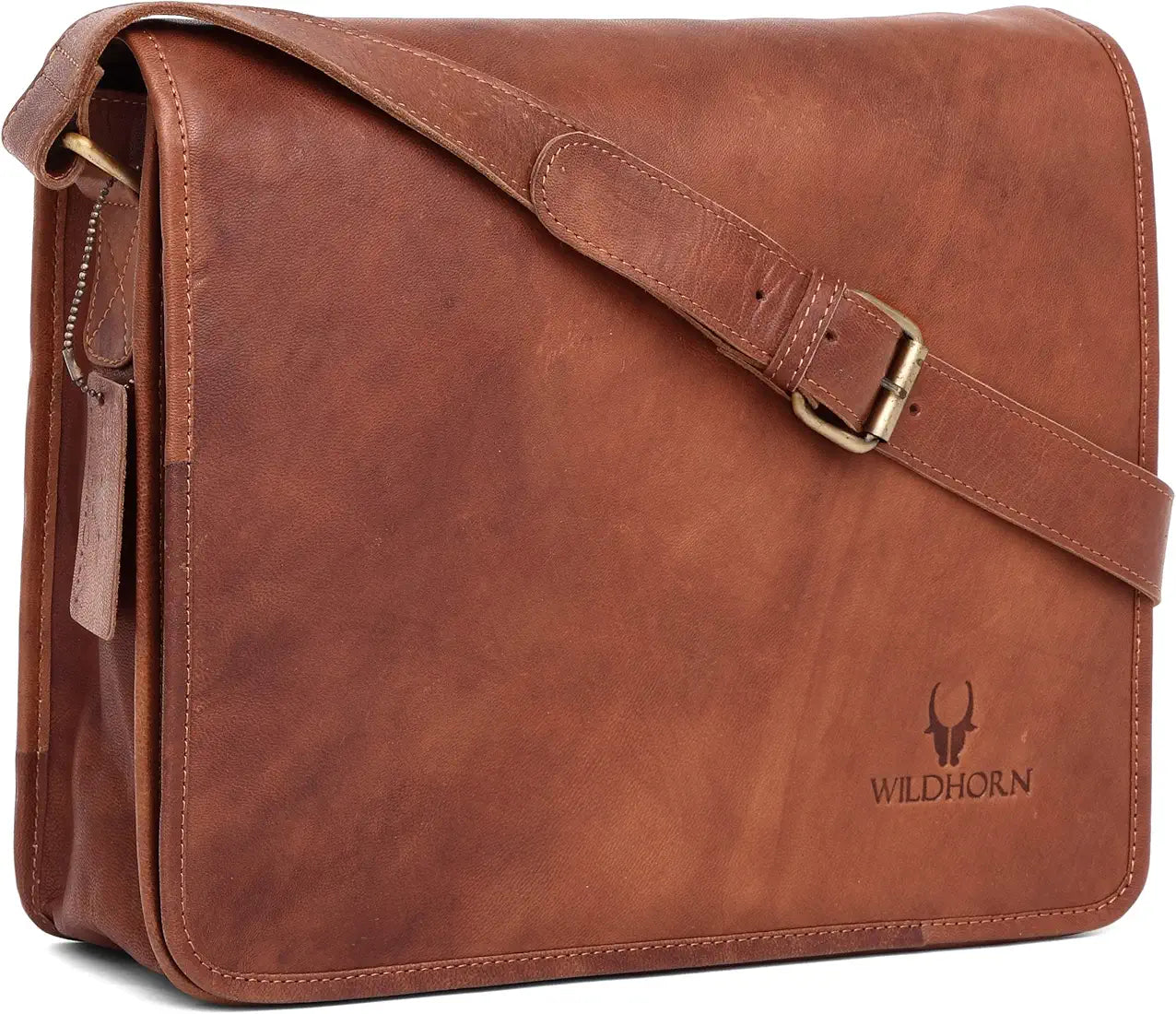 WildHorn Men's Leather Laptop Messenger Bag Dimension: L- 13inch H- 10inch W- 4inch