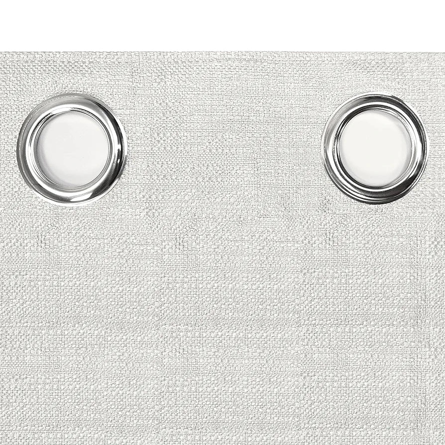 Divine Casa Textured Window Curtain 5 Feet Colour Bright White Polyester Panel with Subtle Weave & Metal Eyelets for Home Decor (Pack of 1)