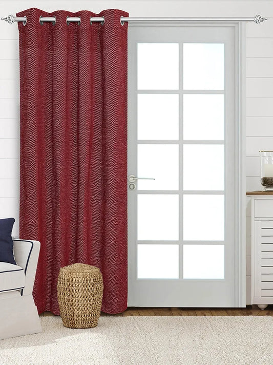 Saral Home Pacman Chenille Blackout Door Curtains Maroon