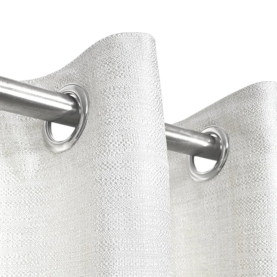 Divine Casa Textured Window Curtain 5 Feet Colour Bright White Polyester Panel with Subtle Weave & Metal Eyelets for Home Decor (Pack of 1)