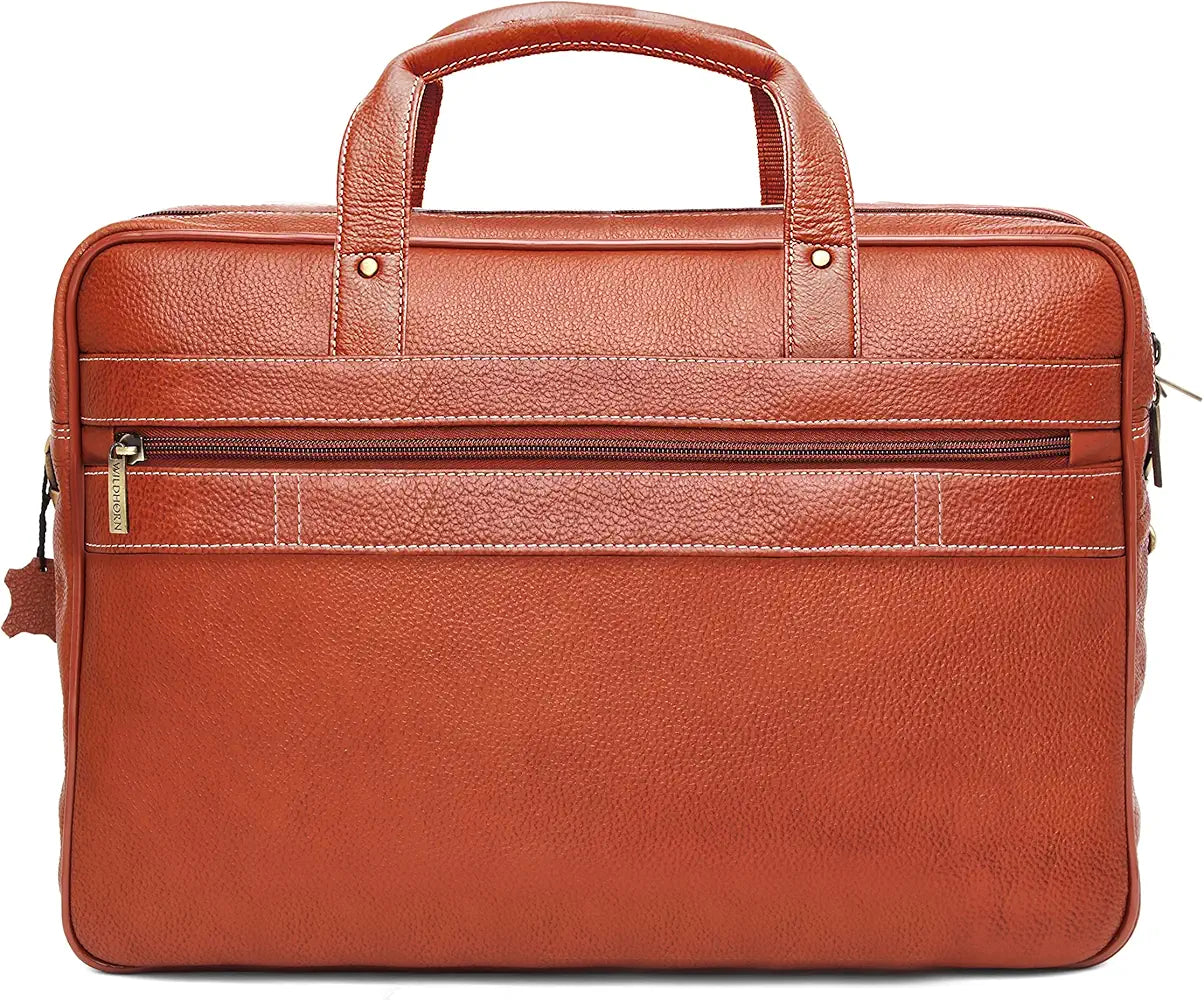 WildHorn® Classic Leather Laptop Messenger Bag for Men I Office Bags I Travel Bags I Carry Handle with Adjustable Strap I DIMENSION : L-16 inch W-4 inch H-12 inch