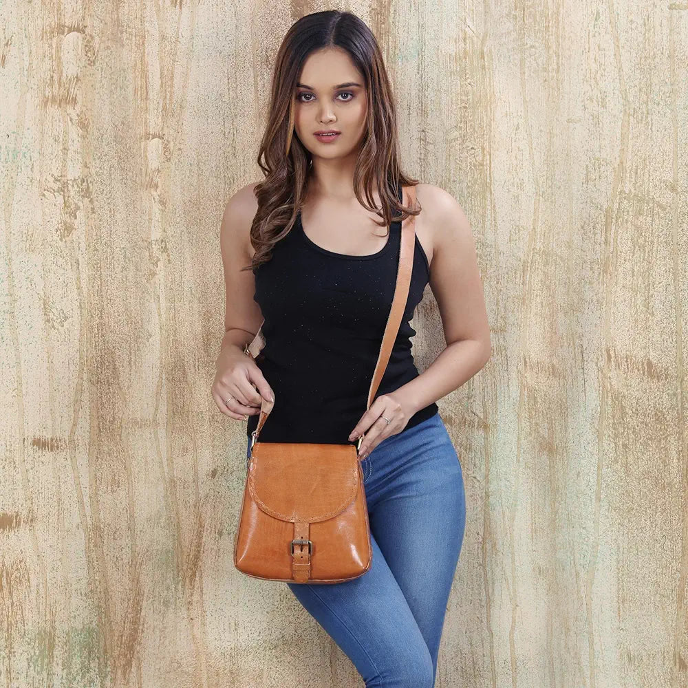 Goatter Genuine Leather Crossbody Sling Bag For Women's