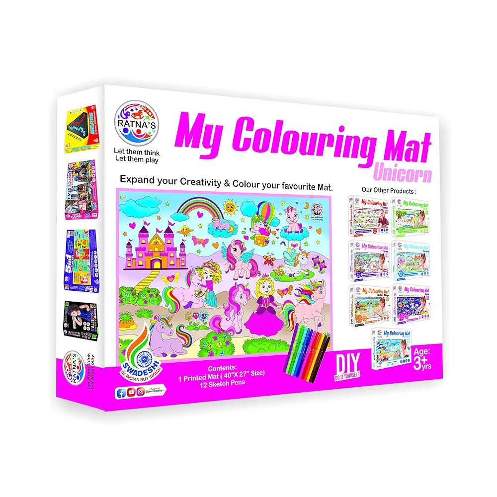 RATNA'S My Colouring MAT for Kids Reusable and Washable. Big MAT for Colouring. MAT Size