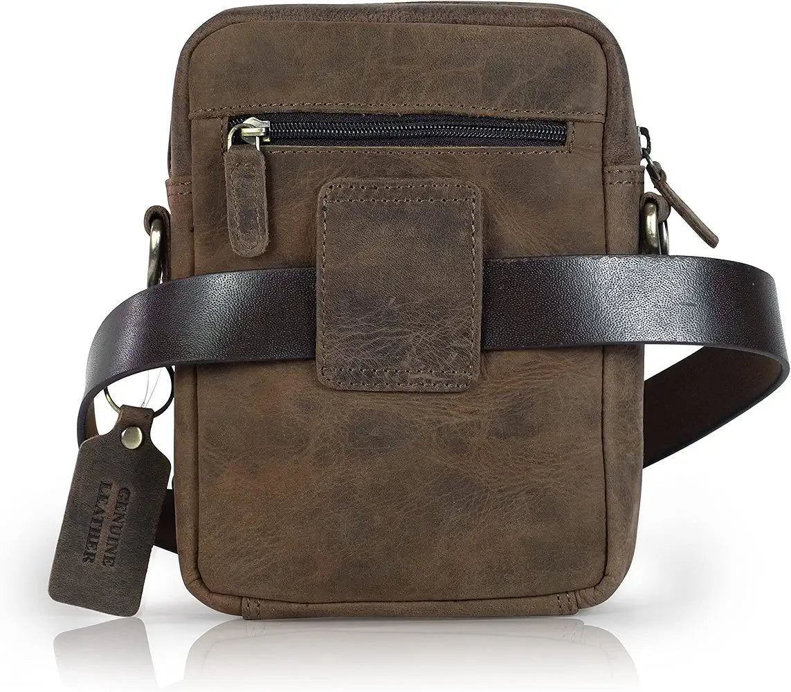 Goatter Genuine Leather Unisex Sling Cross-BodyBag Messenger Bag