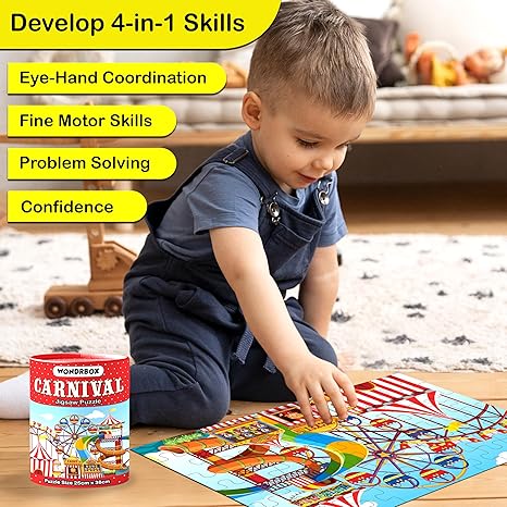 Wondrbox Carnival Jigsaw Puzzles for Kids Educational Toy for Kids Carnival 60 Pieces in Box