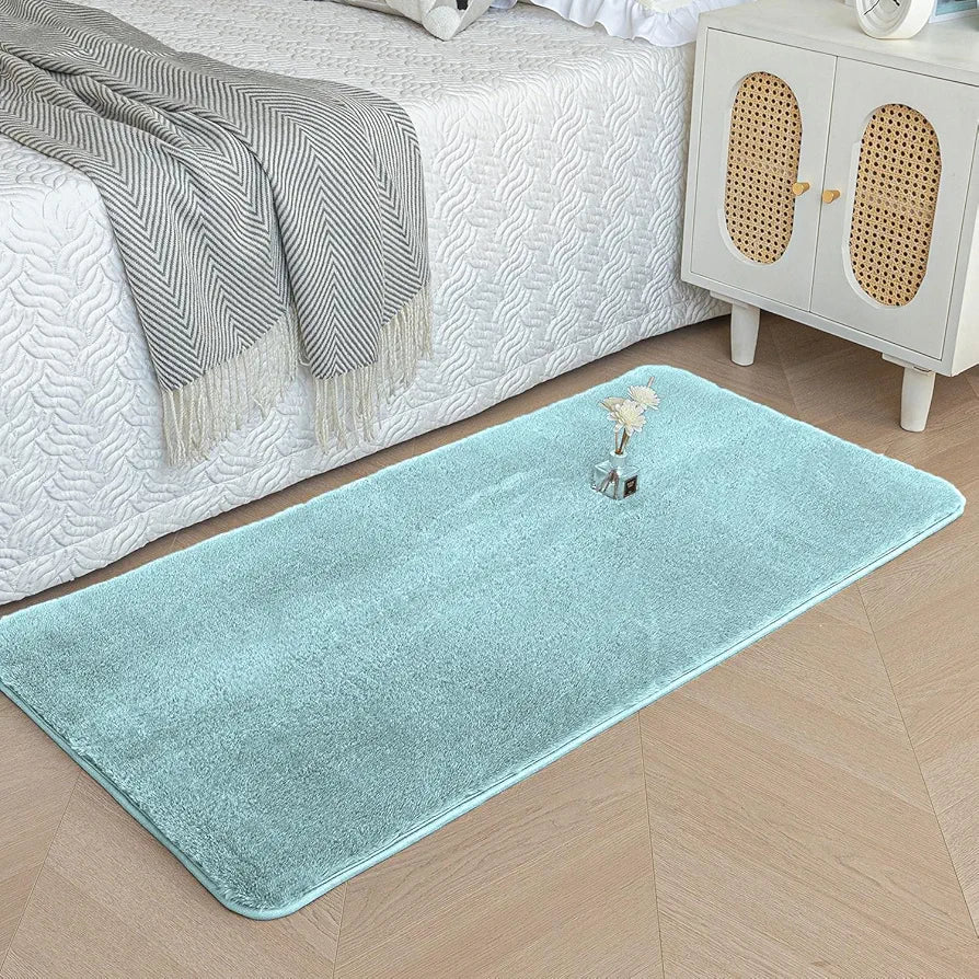 Luxe Home Bath Mat Super Soft Anti Skid Rabbit Fur Bathroom Mats Rug Colour Turquish
